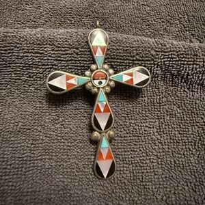 Vintage Geometric Cross Pendant